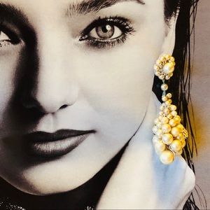Stunning vintage Majorca cluster earrings